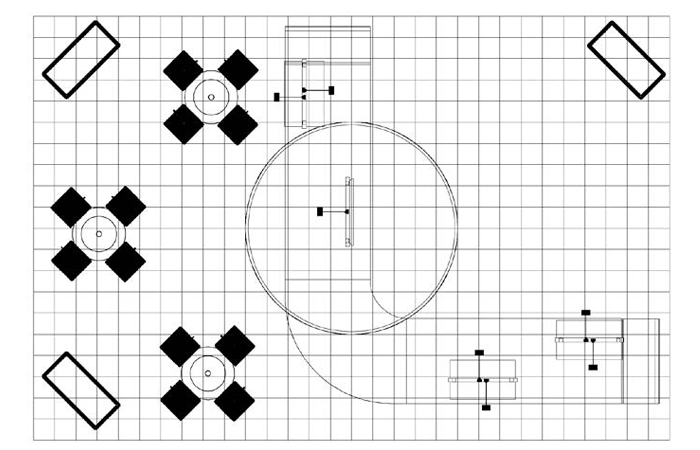 30' Hugo Island Rental w/ Shelving, Counters, & Hanging Structure (RT88069)