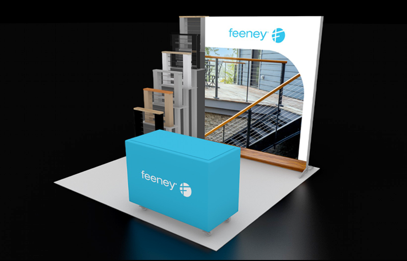 10' x 10' Backlit LightWall Display w/ Tiered Product Showcase (ID0519)