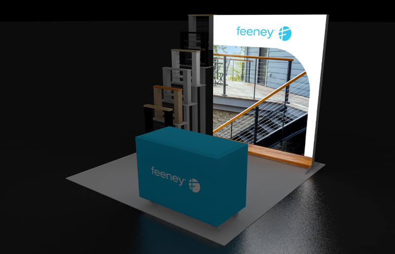 10' x 10' Backlit LightWall Display w/ Tiered Product Showcase (ID0519)