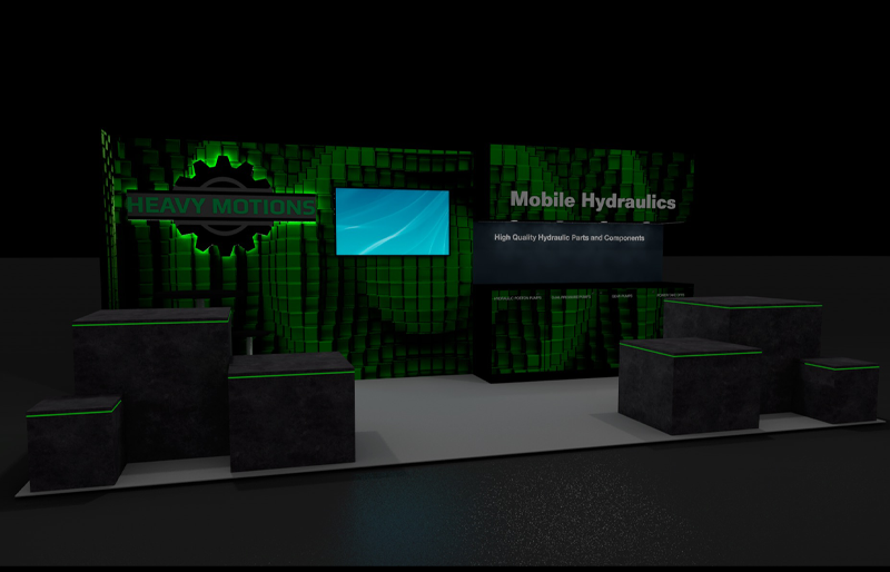 10' x 20' DesignLine Display w/ EdgeLit Product Pedestals (ID0525)