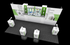 10' x 20' DesignLine Exhibit w/ Product Pedestals and Built-in Showcases (ID0529)