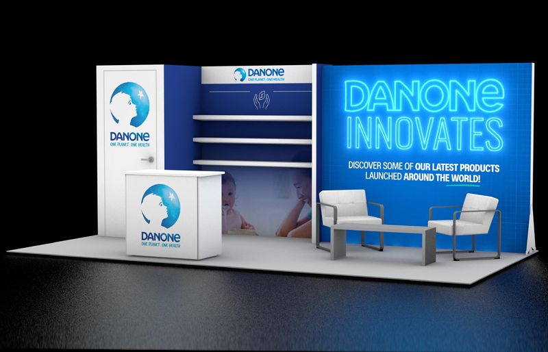 10' x 20' BackLit Product Display w/ Walk-in Storage and Meeting Area (ID0531)