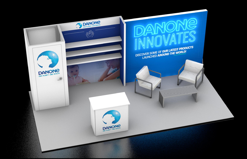 10' x 20' BackLit Product Display w/ Walk-in Storage and Meeting Area (ID0531)