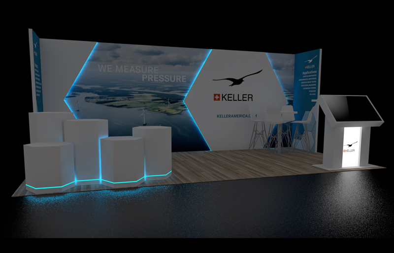 10' x 20' Custom EdgeLit Exhibit w/ Interactive Kiosk and Product Pedestals (ID0532)