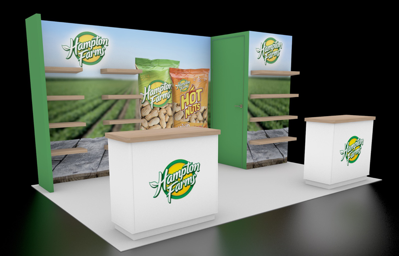 10' x 20' DesignLine Product Display w/ Walk-In Storage and Reception Counters (ID0533)