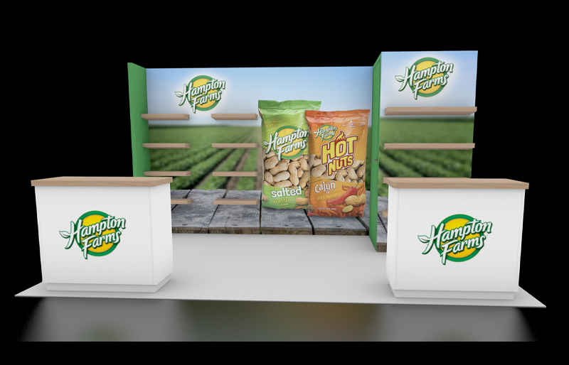 10' x 20' DesignLine Product Display w/ Walk-In Storage and Reception Counters (ID0533)