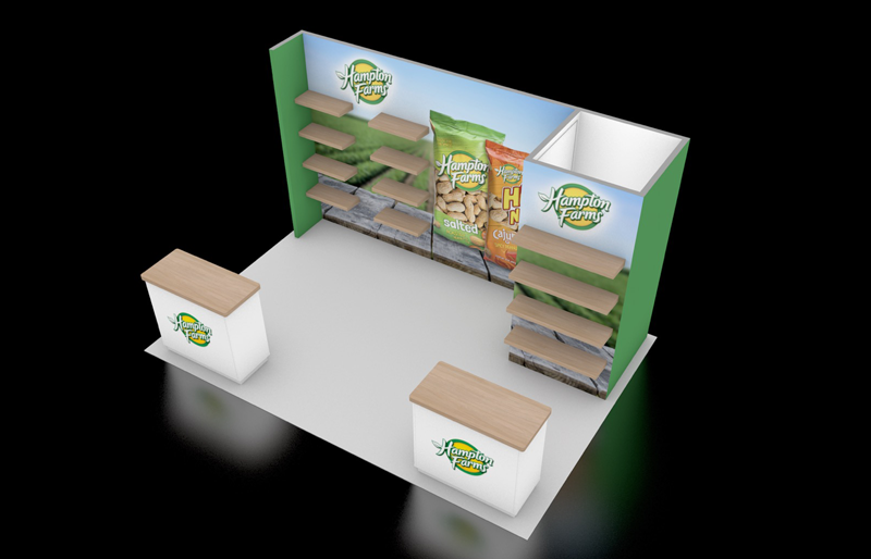 10' x 20' DesignLine Product Display w/ Walk-In Storage and Reception Counters (ID0533)