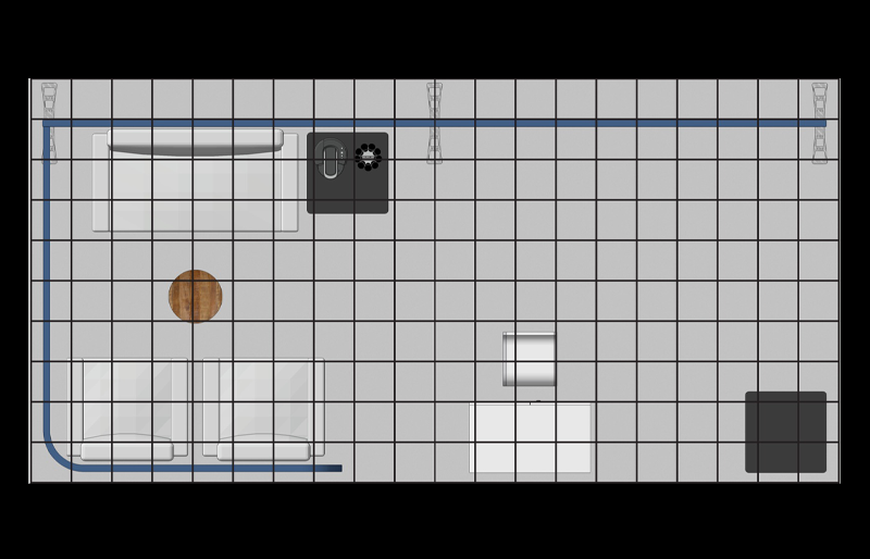10' x 20' FabLite Display w/ Conference Area and Lockable Storage Counters (ID0536)