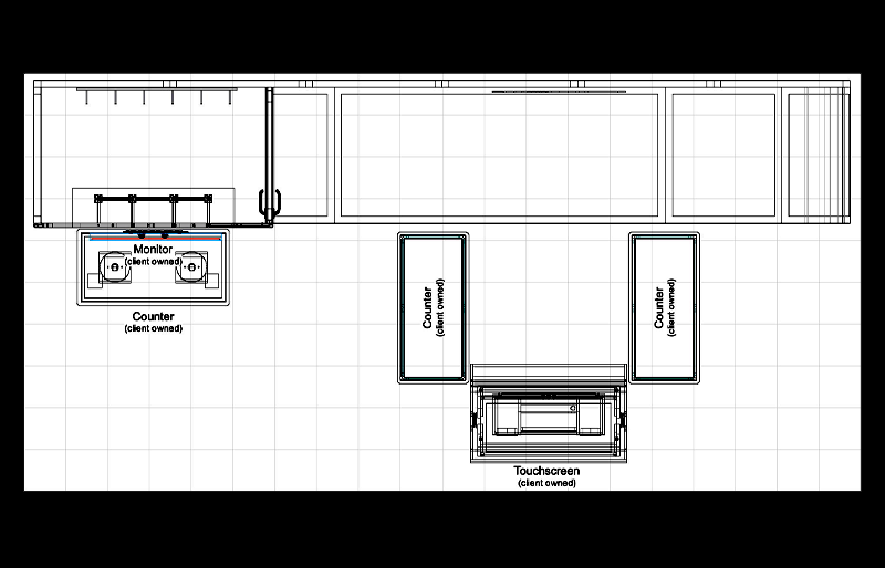 10' x 20' Custom Exhibit w/ Curved Canopy Structure, Walk-in Storage, and Counters (ID0538)