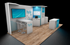 10' x 20' Custom Exhibit w/ Demo Stations, Interactive Kiosks and Locking Storage (ID0540)