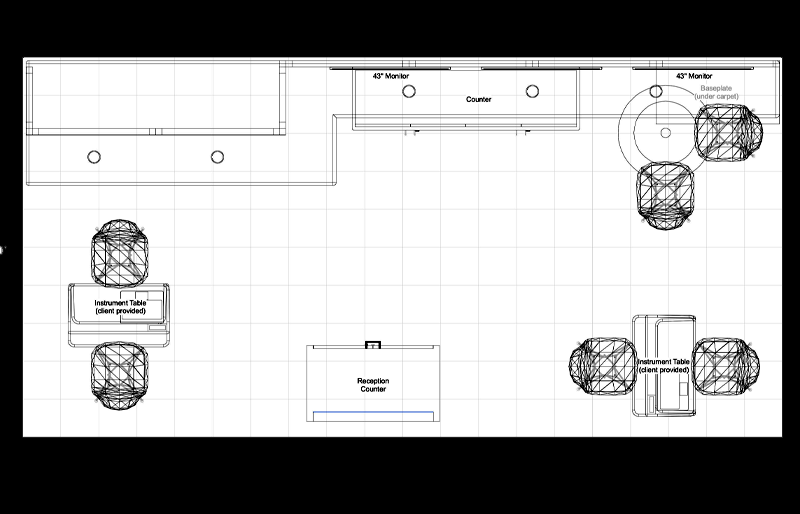 10' x 20' Presentation Exhibit w/ Fabric Canopy and HaloLit Reception Counter (ID0544)