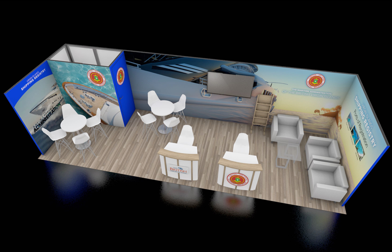 10' x 30' Modular Exhibit w/ Walk-In Storage, Reception Counters, and Meeting Areas (ID0550)