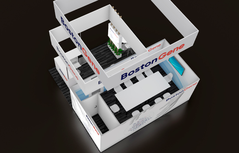 20' x 20' Custom Modular Island w/ Private Meeting Area and Overhead Fabric Structures (ID0566)