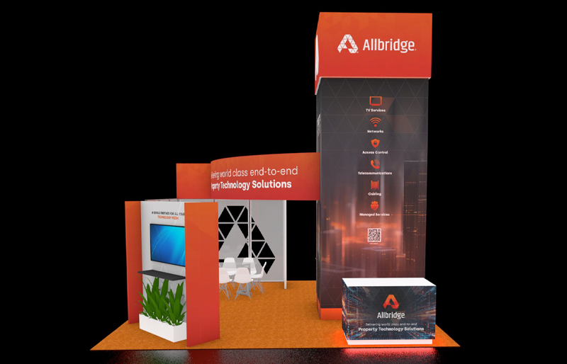 20' x 20' HaloLit Island Exhibit w/ Walk-In Storage and Meeting Areas (ID0568)