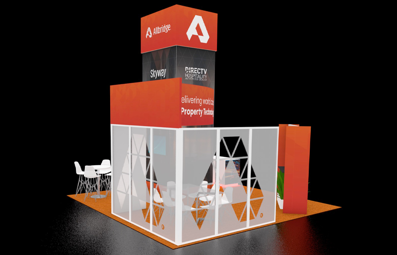 20' x 20' HaloLit Island Exhibit w/ Walk-In Storage and Meeting Areas (ID0568)