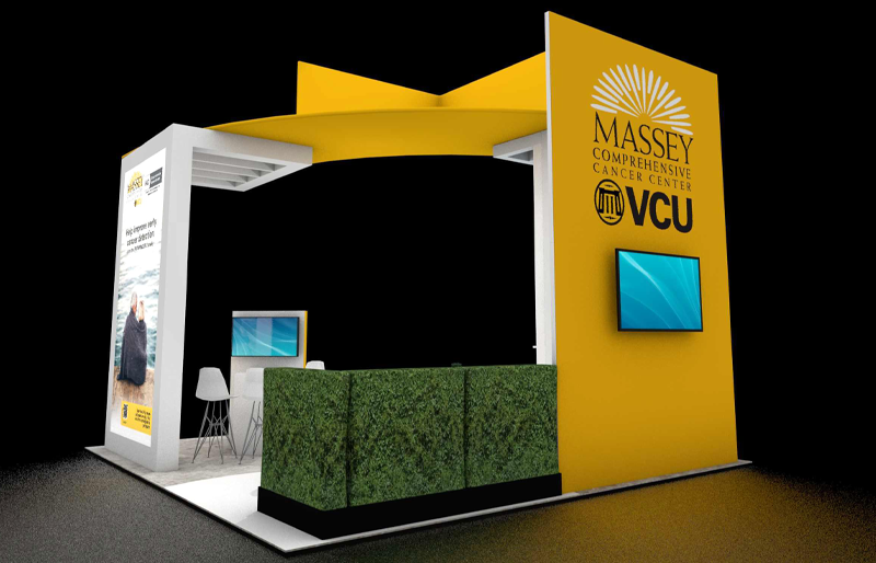 20' x 20' Custom Backlit Island Exhibit w/ Presentation Areas and Walk-In Storage (ID0571)