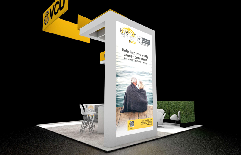 20' x 20' Custom Backlit Island Exhibit w/ Presentation Areas and Walk-In Storage (ID0571)
