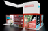 20' x 30' Product Island Exhibit w/ Media Storage Tower and BackLit Kiosks (ID0582)