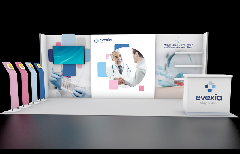 10' x 20' Scalable LightWall Display w/ Product Shelving and Portable iPad Stands (ID0607)