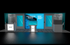 10' x 30' Scalable Backlit Exhibit w/ Dual Presentation Doors and Interactive Kiosk (ID0621)