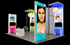 20' x 30' Island Exhibit with Backlit Towers and Café Seating (ID0631)