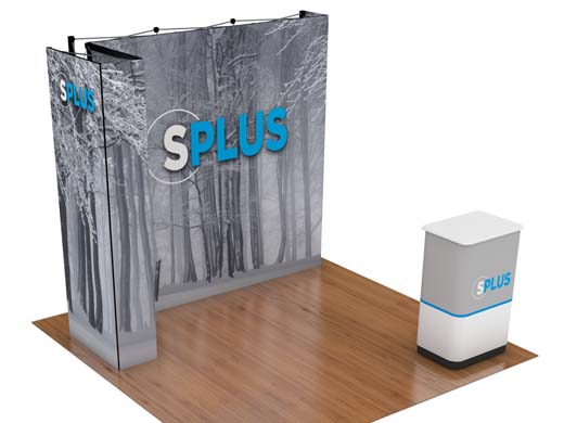 Graphic Refresh - 10' SPlus Single Corner SEG Fabric Pop-up w/ Counter (DL31833N-GR)